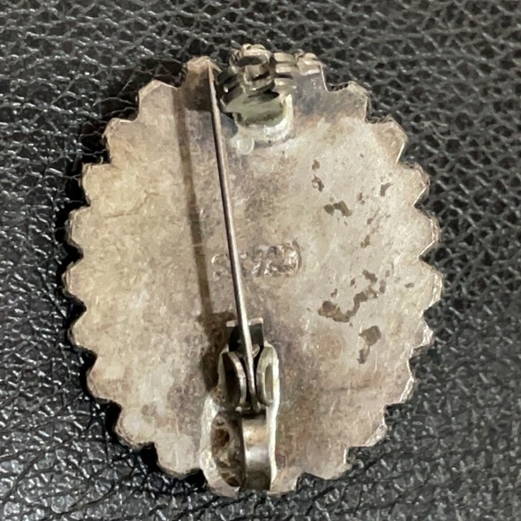 EILAT Pin/Pendant Brooch Sterling Silver Fine Jewelry 1.25” in. Green Blue - Picture 2 of 4